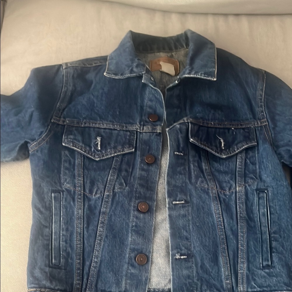 Vintage GAP Blue Distressed Kids Denim Jacket.